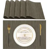 Unyqoos Moderne Olijfgrijze Placemats Set van 6, Hittebestendig en Antislip voor Tafelbescherming