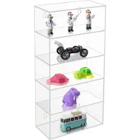 Unyqoos Stijlvolle Transparante Muurvitrine met Vijf Functionele Planken voor Diverse Verzamelobjecten