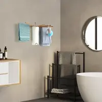 Unyqoos Ruimtebesparende Opvouwbare Wanddroogrek met Uittrekbare Armen voor Binnen en Buiten