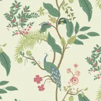 Unyqoos Waterdicht zelfklevend vintage behang met vogel- en bloemenpatroon