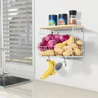 Unyqoos Fruitschaal Met Veelzijdige Opbergmogelijkheden Voor Keuken, Badkamer En Meer - Gelaagd En Wandmontage Opties