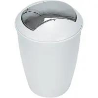 Unyqoos Elegante witte afvalemmer met kanteldeksel voor badkamer of keuken