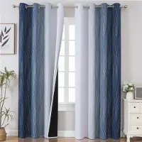 Unyqoos Geluidsisolerende Ombre Verloopgordijnen met Thermische Bescherming voor Woonkamer en Slaapkamer, 214 x 132 cm