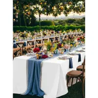 Unyqoos Set van zes elegante witte polyester tafelkleden voor diverse gelegenheden