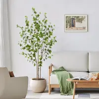 Unyqoos Kunstplant Enkianthus – 180 cm, 392 realistische bladeren, gemakkelijk te onderhouden kunstplant in een witte pot, geschikt voor woon- en kantoortoepassingen