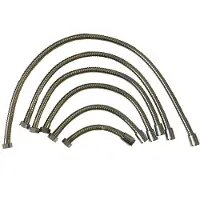 Unyqoos Douche slang, 60 cm, zilver – Doucheslang met 12x12 mm aansluitingen en verloopstuk, eenvoudige montage, robuuste uitvoering voor de douche