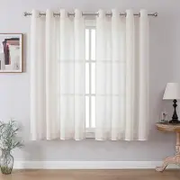 Unyqoos Lichte en Luchtige Linnenlook Gordijnen met Oogjes voor Diverse Kamers, Set van 2, H 145 x B 140 cm