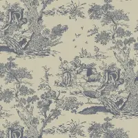 Unyqoos Zelfklevend vintage behang met dieren en planten in beige en blauw