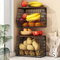 Unyqoos Stijlvolle Hangende Draadmanden Set voor Keukenorganisatie en Opbergen van Groenten en Fruit
