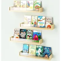 Unyqoos Houten en acryl wandplankenset voor kinderkamer met veilige boekopslag