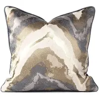 Unyqoos Maritiem Blauw en Gouden Decoratieve Kussenhoes voor Moderne Woonkamer en Slaapkamer, 45 x 45 cm