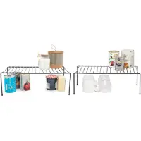 Unyqoos Tweedelige keukenorganizer set met stevige zwarte opbergrekken