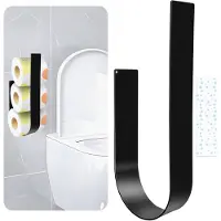 Unyqoos Zelfklevende Zwarte Toilettenrolhouder Zonder Boren met U-Design voor Drie Rollen, Perfect voor Badkamer en Keuken