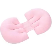 Unyqoos Roze multifunctioneel U-vormig katoenen zwangerschapskussen met verstelbare tailleondersteuning voor zijligging.