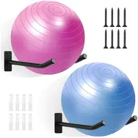 Unyqoos Wandrek voor Sportballen en Fitnessaccessoires met Vier Opbergrekken