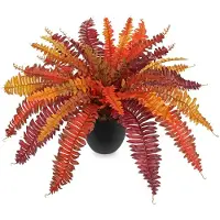 Unyqoos Kunstvaren 48 cm – herfstelijk oranje-rood, gemakkelijk te onderhouden decoratieve plant met buigzame takken in een zwarte plastic pot, geschikt voor tafel, balkon en kantoor
