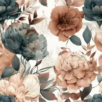 Unyqoos Bruin en blauw bloemenpatroon zelfklevend behang voor diverse ruimtes