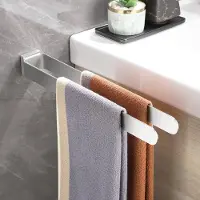 Unyqoos Dubbele Roestvrijstalen Handdoekhouder voor Badkamer en Keuken, 39 cm, Zilver