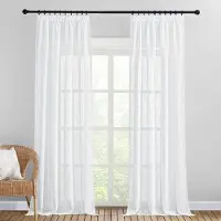 Unyqoos Stijlvolle Halftransparante Gordijnen met Luxe Linnenlook voor de Woonkamer - Set van 2, 245x140 cm