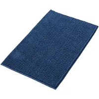 Unyqoos Antislip Badmat van Chenille voor Douche en Badkamer, Wasbaar en Combineerbaar, Blauw, 40x60 cm
