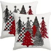 Unyqoos Set van 2 decoratieve kussenslopen voor kerstdecoratie thuis of op de bank