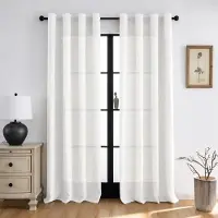 Unyqoos Elegante Semi-Transparante Gordijnen met Linnenlook en Plooiband voor Stijlvolle Raamdecoratie