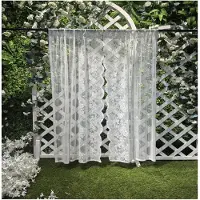 Unyqoos Geraffineerde Witte Kanten Gordijnen met Bloemenpatroon voor Elegante Raamdecoratie in Huis
