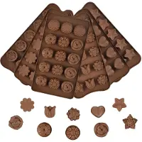 Unyqoos Set van 6 Siliconen Chocoladevormen met Diverse Patronen en Anti-aanbaklaag