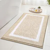 Unyqoos Zachte en Antislip Badmat voor Badkamer en Douche, Beige 60x90 cm