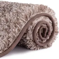 Unyqoos Hoogpolige antislip badmat met zachte microvezels en waterabsorptie