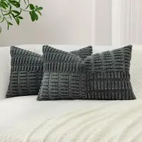 Unyqoos Set van 2 decoratieve corduroy kussenslopen met gestreept patroon voor interieur