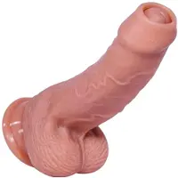 Unyqoos Realistische siliconen dildo met voorhuid en zuignap voor beginners 15/20 cm