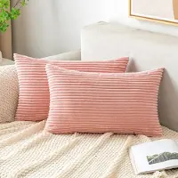 Unyqoos Set van 2 Roze Corduroy Kussenslopen voor Woonkamer en Slaapkamer
