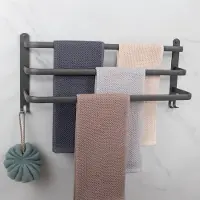 Unyqoos Stijlvolle en Functionele Wandhanddoekhouder met Dubbele Installatieopties en Drie Lagen