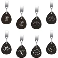 Unyqoos Set van 8 tafelklemmers van natuurmarmer met roestvrijstalen clips, 4 x 3 x 1 cm – Voor een veilige bevestiging van tafelkleden en gordijnen, ideaal voor picknicks en bruiloften