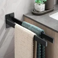 Unyqoos Stijlvolle en Ruimtebesparende Handdoekhouder met Dubbele Arm voor Badkamer en Keuken, 38 cm