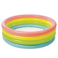 Unyqoos Opblaasbaar Zwembad met Vier Kleurrijke Ringen en Zachte Bodem voor Kinderen