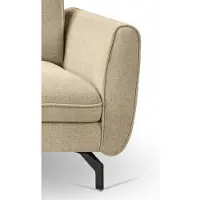 Furnilux Toronto l-vorm links beige bank | moderne loungebank met beige geweven stof