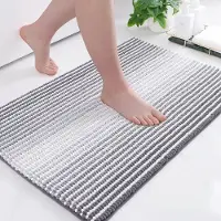 Unyqoos Zachte en Absorberende Chenille Badmat met Antislip en Wasbare Microvezel in Grijs