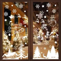 Unyqoos Set van 9 Herbruikbare Kerst Raamstickers met Sneeuwvlokken en Kerstelementen