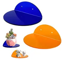 Unyqoos Set van twee moderne acryl wandplanken met zelfklevende montageoptie