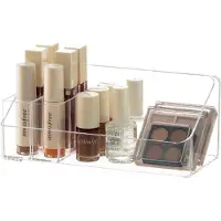 Unyqoos Make-up Organiser Tray 3-Weg Gebruik Onder Kast Wandmontage Aanrechtblad Cosmetische Opbergdoos met 2 Verwijderbare Scheiders Lipgloss Organiser Badkamer Slaapkamer Transparant
