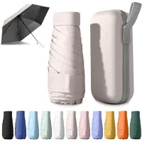 Unyqoos Compacte en stevige mini paraplu met UV-bescherming en opbergdoos