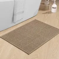 Unyqoos Stijlvolle Antislip Badmat voor Veilige en Droge Badkamers, 43 x 61 cm, Wasbaar, Bruin