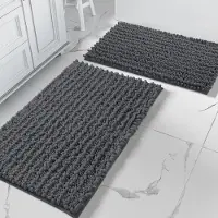 Unyqoos Luxueuze Chenille Badkamertapijten Set van 2 met Antislip voor Comfort en Veiligheid