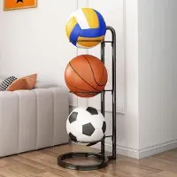 Unyqoos Praktische 3-laags Metalen Balstandaard voor Efficiënte Opslag en Display van Sportballen