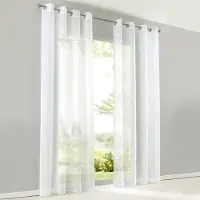 Unyqoos Transparante gordijnen set voor woonkamer, slaapkamer en keuken van voile stof 245x140 cm