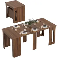 HOMCOM - eettafel - uitschuifbaar - makkelijk schoon te maken - bruin