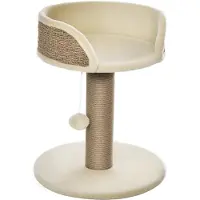 PawHut Kratzbaum-Spanplatte, Polyester-40L x 40B x 49H cm-Kaffee