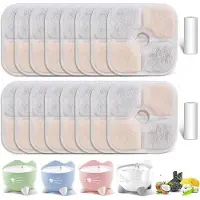 OEM Kattenfonteinfilterset, verpakking van 18 stuks, 2,5 liter, vervangt filters voor Catit Pixi, 3-voudig filtersysteem met hars en actieve kool